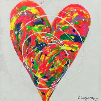 제목이 "I colori di un cuor…"인 미술작품 Vanya Georgieva로, 원작, 아크릴 나무 들것 프레임에 장착됨