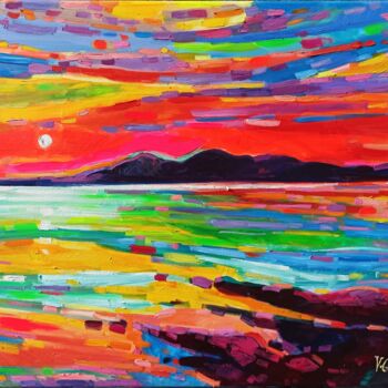 Картина под названием "Magnetic sea" - Vanya Georgieva, Подлинное произведение искусства, Масло Установлен на Деревянная рам…