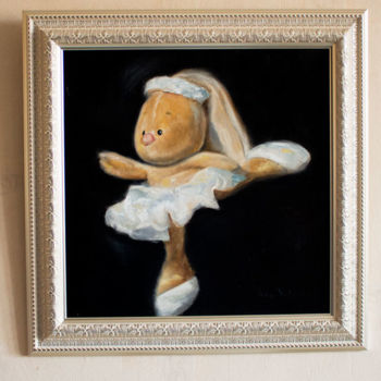 绘画 标题为“Plush Ballerina” 由Vanya Volzhsky, 原创艺术品, 油 安装在纸板上