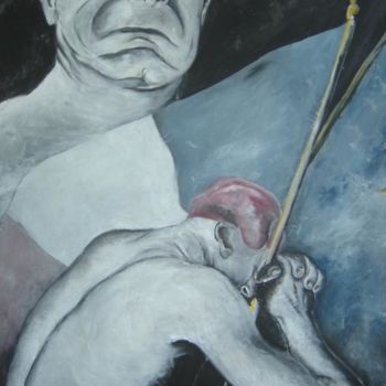 Peinture intitulée "A genoux" par Vanya, Œuvre d'art originale