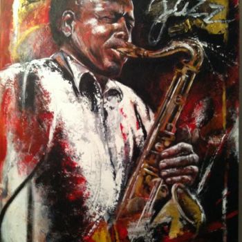 Painting titled "Jazzman" by Vanya, Original Artwork