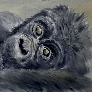 Malarstwo zatytułowany „Детство гориллы p61…” autorstwa Юрий Ситников, Oryginalna praca, Olej