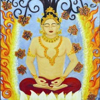 Malarstwo zatytułowany „Buddha Panchtatva” autorstwa Varsha Vaish, Oryginalna praca, Olej