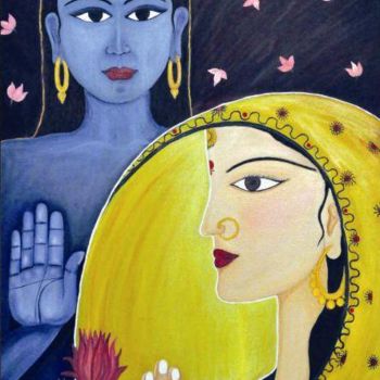 Painting titled "Samarpan" by Varsha Vaish, Original Artwork, Oil