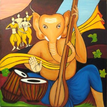 Painting titled "Ganesha" by Varsha Vaish, Original Artwork