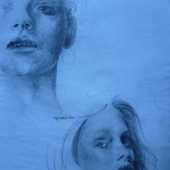 Artesanía titulada "Blue Drawings for a…" por George-Maran Varthalitis, Obra de arte original