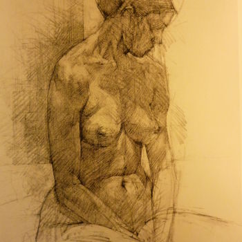 Картина под названием "a nude womman's por…" - George-Maran Varthalitis, Подлинное произведение искусства