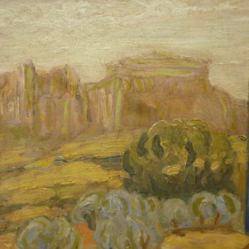 Malerei mit dem Titel "Athens" von George-Maran Varthalitis, Original-Kunstwerk, Öl