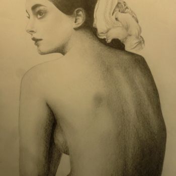 Drawing titled "naked girl" by George-Maran Varthalitis, Original Artwork, Graphite