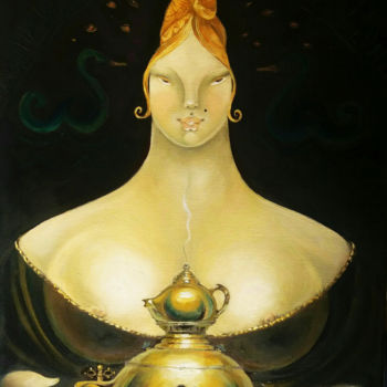 Peinture intitulée "Look into my eyes" par Svetlana Lavrova, Œuvre d'art originale, Huile