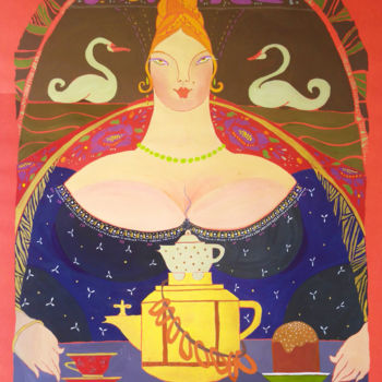 Painting titled "Venera" by Svetlana Lavrova, Original Artwork, Gouache