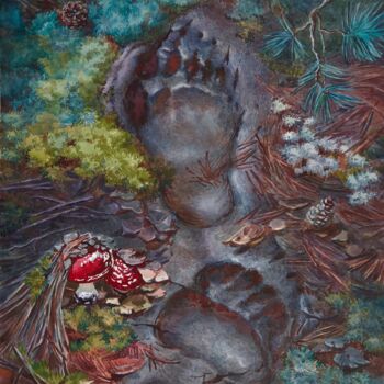 Картина под названием "След" - Варвара Саливан, Подлинное произведение искусства, Акварель