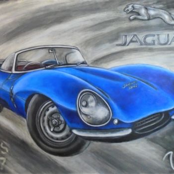 Картина под названием "Jaguar XKSS 1957" - Varvara Vitkovska, Подлинное произведение искусства, Акрил