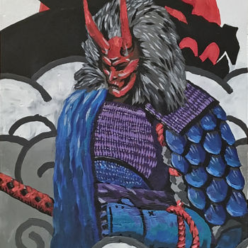 Painting titled "Dragon Warrior" by Vasiliy Pimenov, Original Artwork, Acrylic