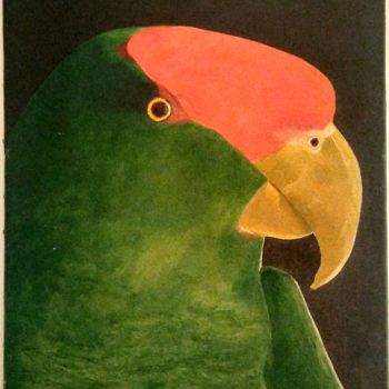 Painting titled "PARROT / Papagaio" by Vasco Fernandes, Original Artwork, Oil