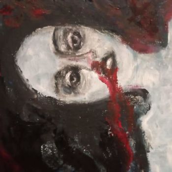 Painting titled "Murder of a girl" by Vasia Perrou, Original Artwork, Oil