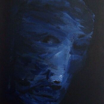 Schilderij getiteld "The Look of Fear" door Vasileia Sarri, Origineel Kunstwerk, Acryl