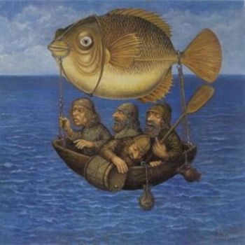 Картина под названием "Искатели жемчуга 3" - Василий Почицкий (dr.Klein), Подлинное произведение искусства, Масло
