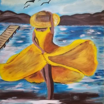 Peinture intitulée "Βόλτα στη θάλασσα" par Basilike Niketa, Œuvre d'art originale