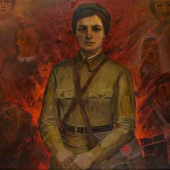 Картина под названием "The Hero of Russia…" - Vasiliy Strigin, Подлинное произведение искусства, Масло
