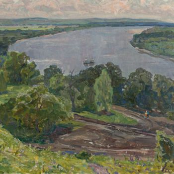 Painting titled "Don river" by Vasiliy Strigin, Original Artwork, Oil