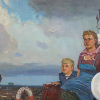 Painting titled "Fresh wind (the rai…" by Vasiliy Strigin, Original Artwork, Oil