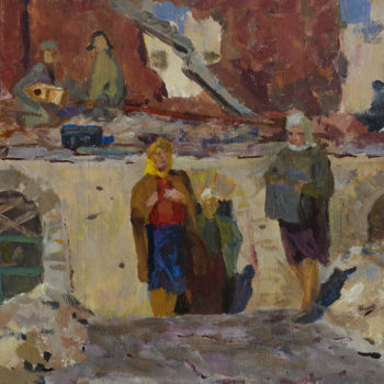 Peinture intitulée "Stalingrad after th…" par Vasiliy Strigin, Œuvre d'art originale, Huile