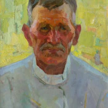Painting titled "Portrait of the pla…" by Vasiliy Strigin, Original Artwork, Oil
