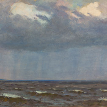 Malerei mit dem Titel "Volga" von Vasiliy Strigin, Original-Kunstwerk, Öl