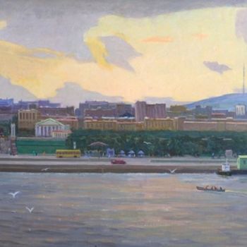 Peinture intitulée "Volgograd. View fro…" par Vasiliy Strigin, Œuvre d'art originale, Huile