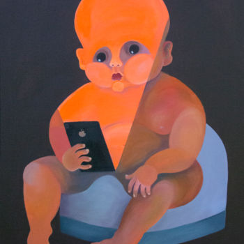 Картина под названием "Счастливое детство" - Tasya Vasilkova, Подлинное произведение искусства, Масло