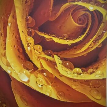 Картина под названием "The Rose. Oil on ca…" - Vasily Luchkiv, Подлинное произведение искусства, Масло