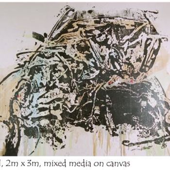 Peinture intitulée "crash1 , 2mx3m, mix…" par Vassilis Economidis, Œuvre d'art originale