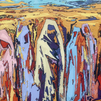 Arts numériques intitulée "Women of desert" par Vasyl Lyalyuk, Œuvre d'art originale, Peinture numérique Monté sur Châssis e…