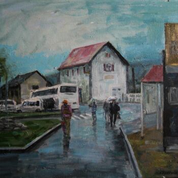 Malerei mit dem Titel "Rainy day 2" von Vasyl, Original-Kunstwerk, Öl