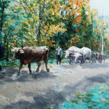 Malerei mit dem Titel "Autumn day" von Vasyl, Original-Kunstwerk, Öl