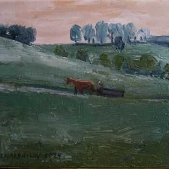 Картина под названием "Summer hills" - Vasyl, Подлинное произведение искусства, Масло