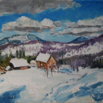"Winter mountains" başlıklı Tablo Vasyl tarafından, Orijinal sanat, Petrol