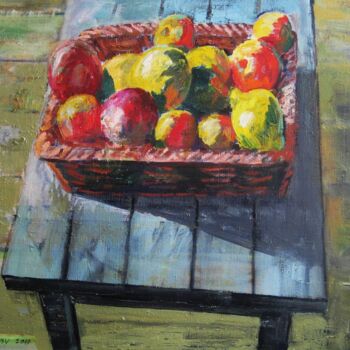 Картина под названием "Tropical fruits" - Vasyl, Подлинное произведение искусства, Масло