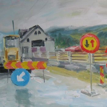 Painting titled "suburb" by Vasyl, Original Artwork