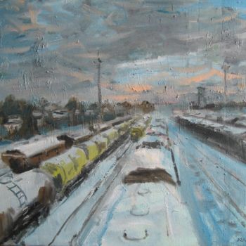 Pintura titulada "vagon parks" por Vasyl, Obra de arte original