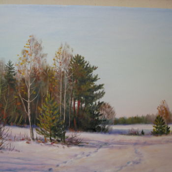 Malarstwo zatytułowany „Ранняя зима в Дрозд…” autorstwa Владимир Голубь, Oryginalna praca