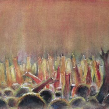 Peinture intitulée "Étude d'une foule d…" par Vavy, Œuvre d'art originale, Aquarelle