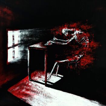 Painting titled "Writer" by Vaxo Lang, Original Artwork, Acrylic