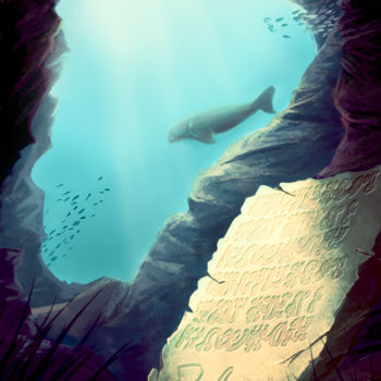 Arts numériques intitulée "Mystère en mer" par Vay, Œuvre d'art originale, Peinture numérique