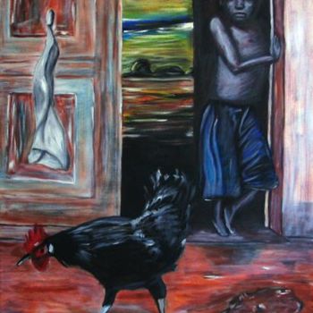 Painting titled "Galo" by Vbarata, Original Artwork, Oil
