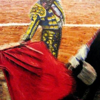 Pintura intitulada "Toureiro" por Vbarata, Obras de arte originais, Óleo