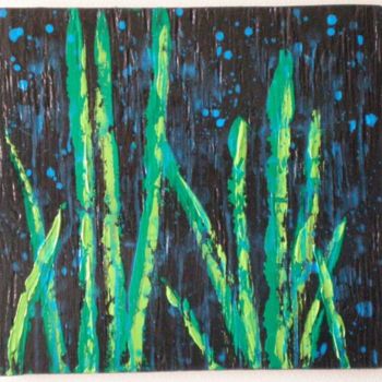 Painting titled "rain grass" by Vcasey, Original Artwork