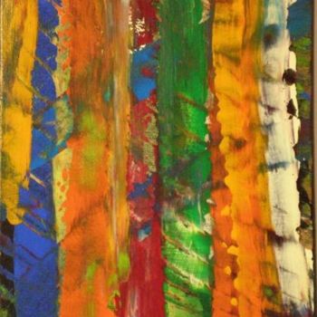 Pintura intitulada "abstract flame 2" por Vcasey, Obras de arte originais