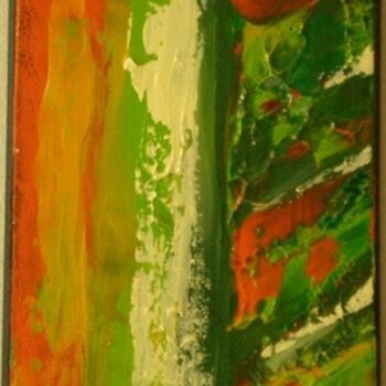 Painting titled "green flame" by Vcasey, Original Artwork